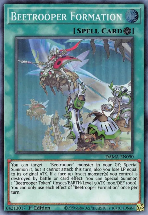 Beetrooper Formation DAMA-EN090 Yu-Gi-Oh card from Dawn of Majesty