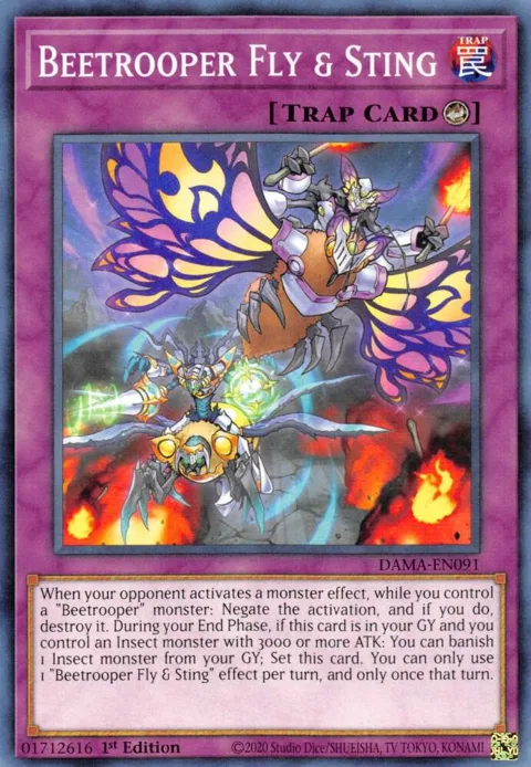 Beetrooper Fly & Sting DAMA-EN091 Yu-Gi-Oh card from Dawn of Majesty