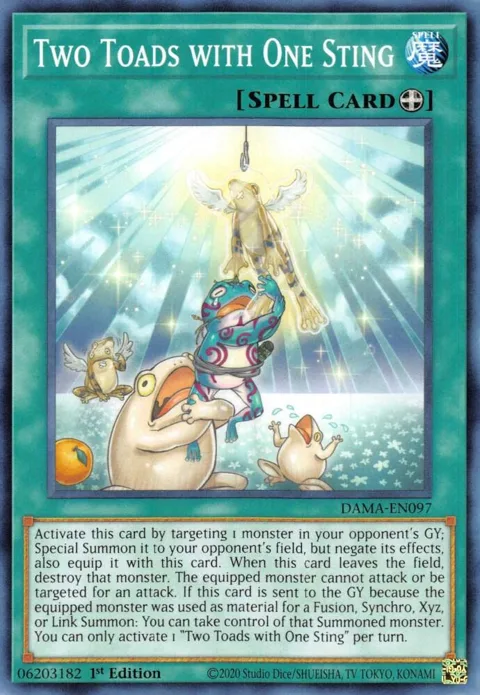 Two Toads with One Sting DAMA-EN097 Yu-Gi-Oh card from Dawn of Majesty