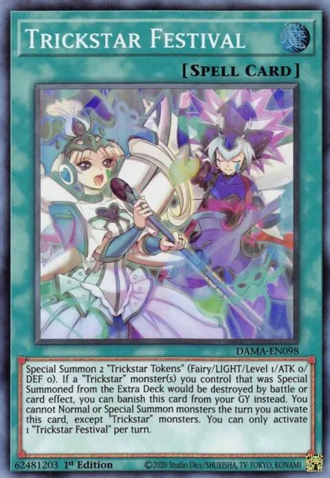 Trickstar Festival DAMA-EN098 Yu-Gi-Oh card from Dawn of Majesty
