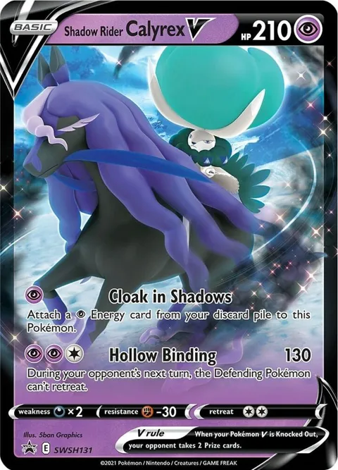 Shadow Rider Calyrex V #SWSH131 Holofoil Pokémon card from Sword & Shield Promo Cards