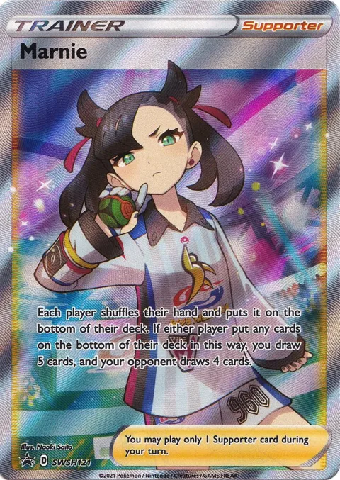 Marnie #SWSH121 Holofoil Pokémon card from Sword & Shield Promo Cards