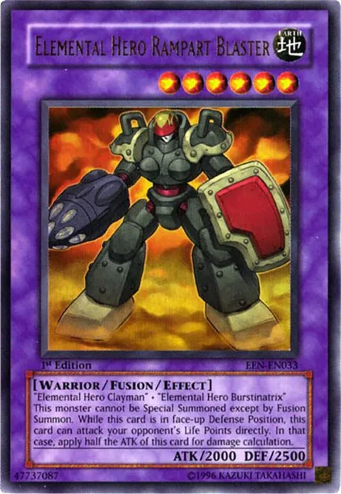 Elemental HERO Rampart Blaster EEN-EN033 1st Edition Yu-Gi-Oh card from Elemental Energy