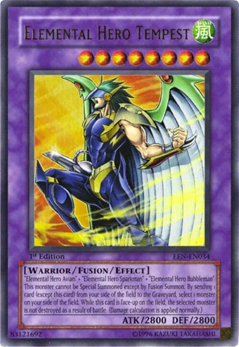 Elemental Hero Tempest EEN-EN034 1st Edition Yu-Gi-Oh card from Elemental Energy