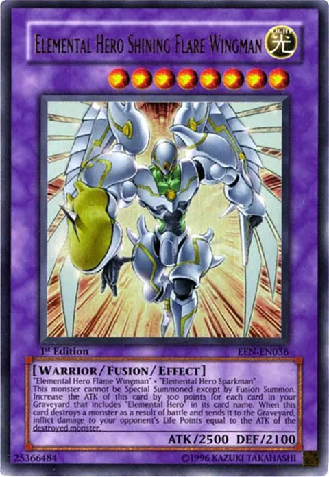 Elemental HERO Shining Flare Wingman EEN-EN036 Unlimited Yu-Gi-Oh card from Elemental Energy