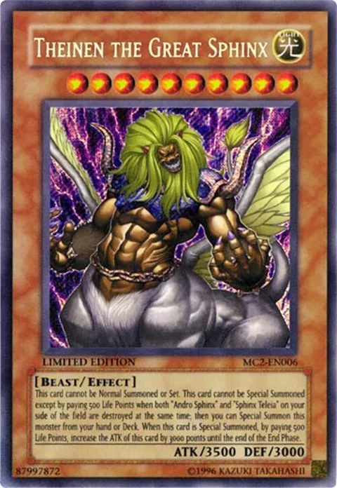 Theinen the Great Sphinx MC2-EN006 Yu-Gi-Oh card from Master Collection Volume 2