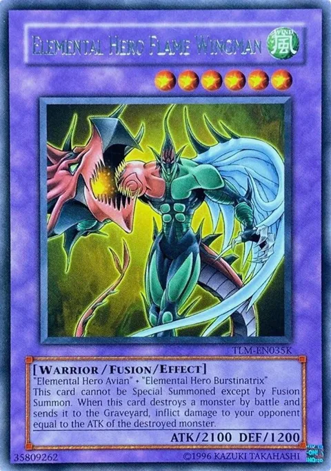 Elemental HERO Flame Wingman TLM-EN035K Yu-Gi-Oh card from Redemption Replacement