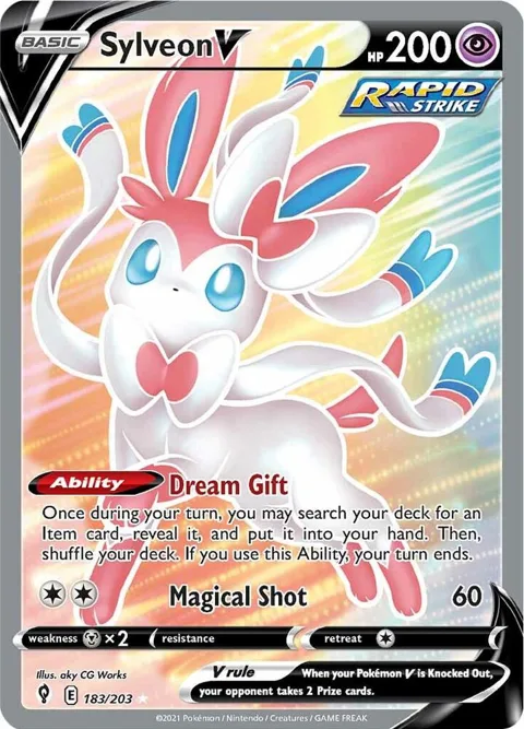 Sylveon V Full Art #183/203 Holofoil Pokémon card from Evolving Skies