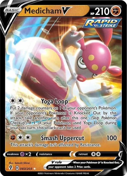 Medicham V #083/203 Holofoil Pokémon card from Evolving Skies