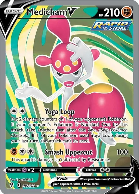 Medicham V Full Art #185/203 Holofoil Pokémon card from Evolving Skies