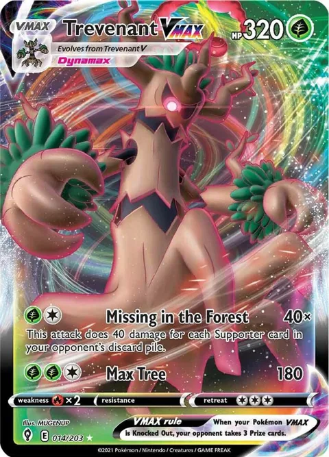 Trevenant VMAX #014/203 Holofoil Pokémon card from Evolving Skies