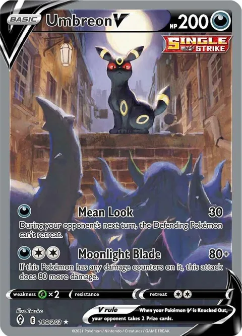 Umbreon V Alt Art #189/203 Holofoil Pokémon card from Evolving Skies