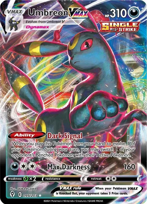 Umbreon VMAX #095/203 Holofoil Pokémon card from Evolving Skies
