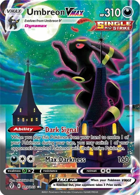 Umbreon VMAX Alt Art #215/203 Holofoil Pokémon card from Evolving Skies