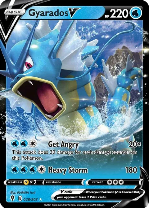 Gyarados V #028/203 Holofoil Pokémon card from Evolving Skies