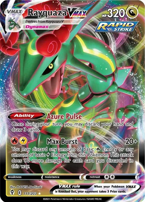 Rayquaza VMAX #111/203 Holofoil Pokémon card from Evolving Skies