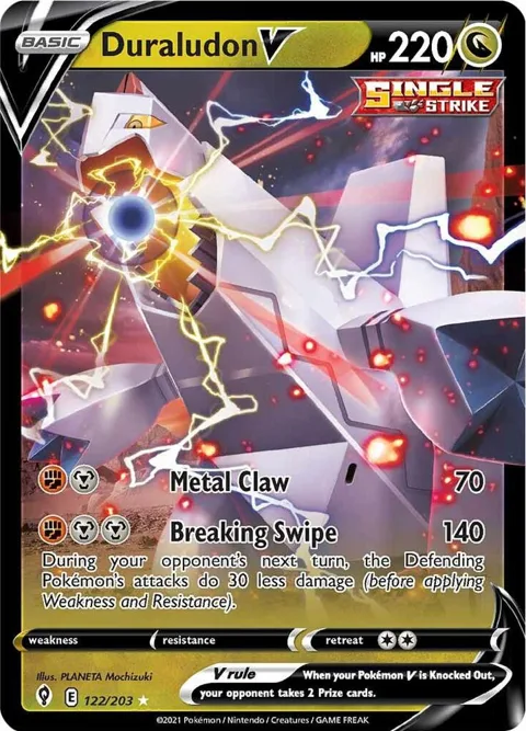 Duraludon V #122/203 Holofoil Pokémon card from Evolving Skies