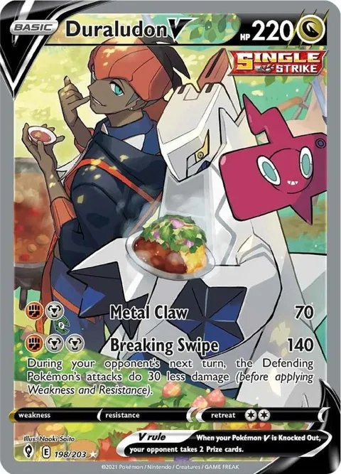 Duraludon V Alt Art #198/203 Holofoil Pokémon card from Evolving Skies