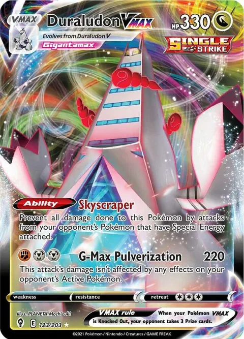 Duraludon VMAX #123/203 Holofoil Pokémon card from Evolving Skies