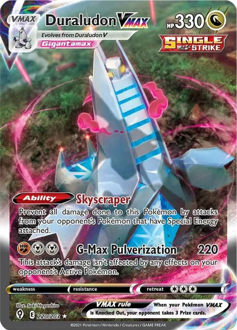 Duraludon VMAX Alt Art #220/203 Holofoil Pokémon card from Evolving Skies