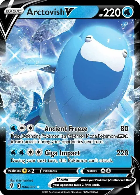 Arctovish V #048/203 Holofoil Pokémon card from Evolving Skies