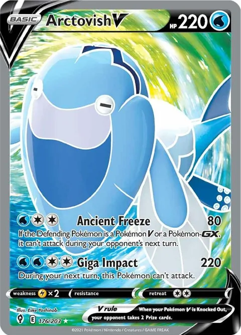Arctovish V Full Art #176/203 Holofoil Pokémon card from Evolving Skies
