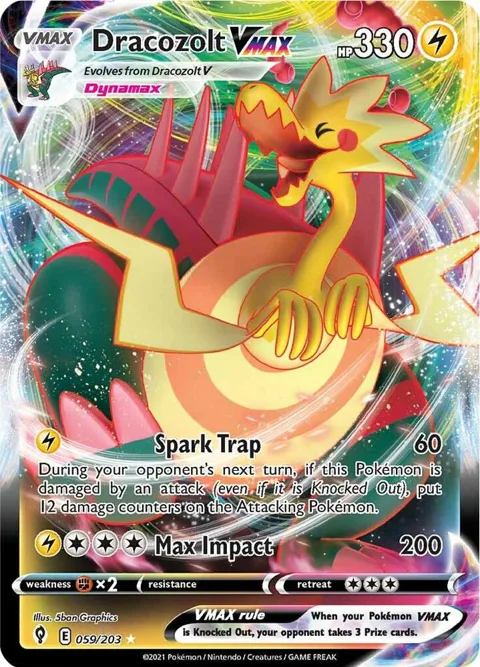 Dracozolt VMAX #059/203 Holofoil Pokémon card from Evolving Skies