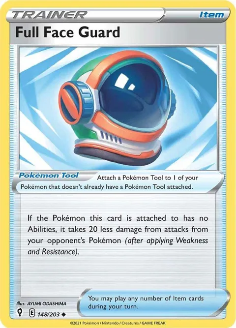 Full Face Guard #148/203 Reverse Holofoil Pokémon card from Evolving Skies