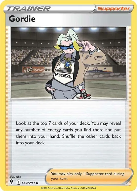 Gordie #149/203 Reverse Holofoil Pokémon card from Evolving Skies