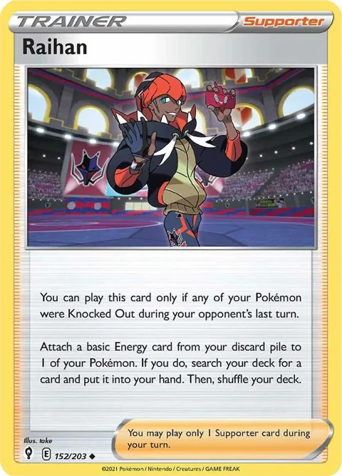 Raihan #152/203 Pokémon card from Evolving Skies
