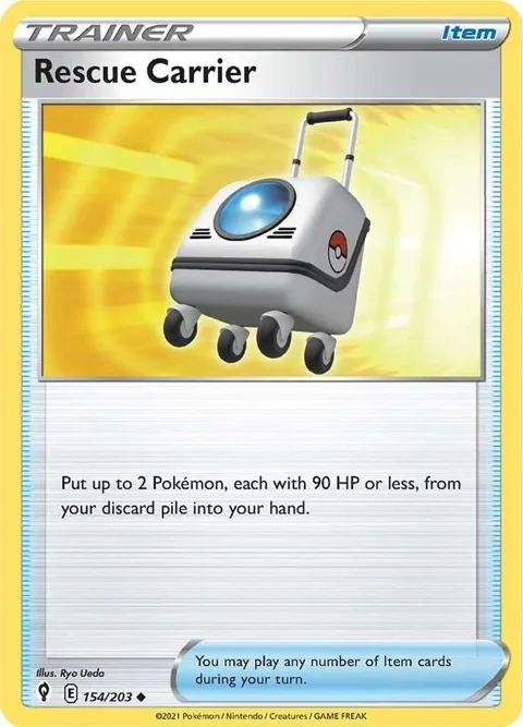 Rescue Carrier #154/203 Reverse Holofoil Pokémon card from Evolving Skies