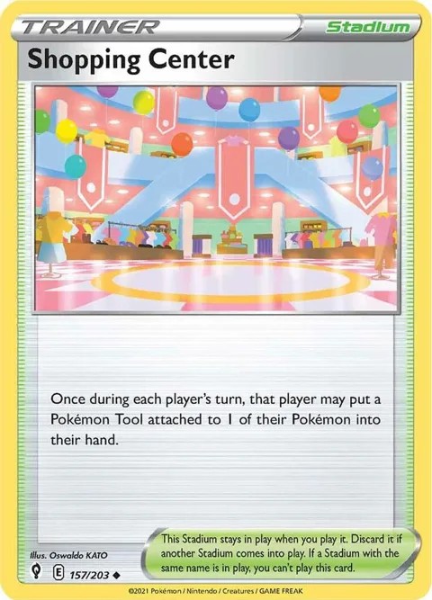 Shopping Center #157/203 Reverse Holofoil Pokémon card from Evolving Skies