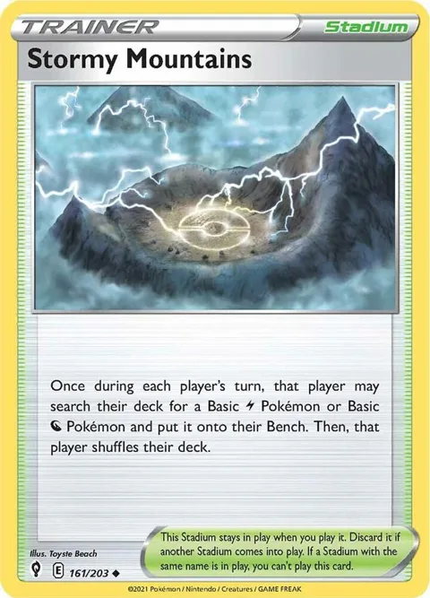 Stormy Mountains #161/203 Pokémon card from Evolving Skies
