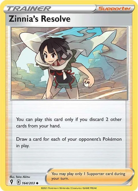Zinnia's Resolve #164/203 Reverse Holofoil Pokémon card from Evolving Skies