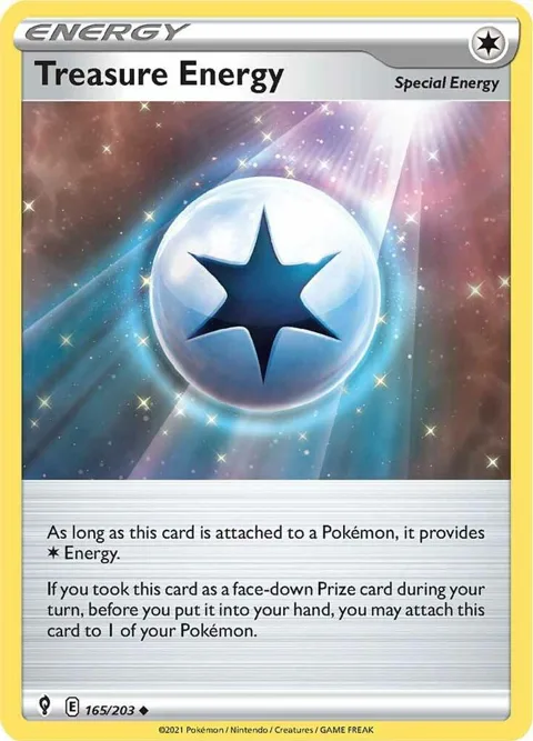 Treasure Energy #165/203 Reverse Holofoil Pokémon card from Evolving Skies