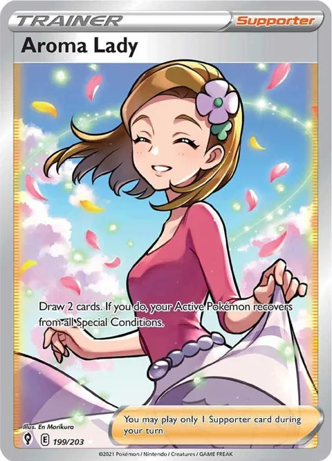 Aroma Lady Full Art #199/203 Holofoil Pokémon card from Evolving Skies