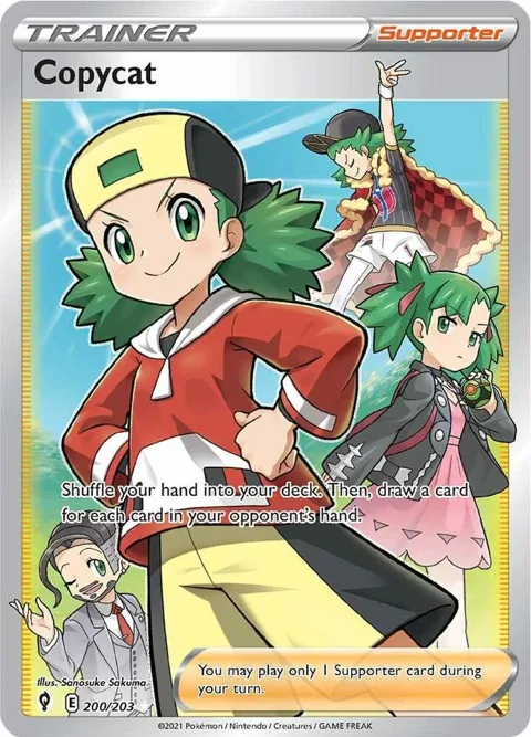 Copycat Full Art #200/203 Holofoil Pokémon card from Evolving Skies