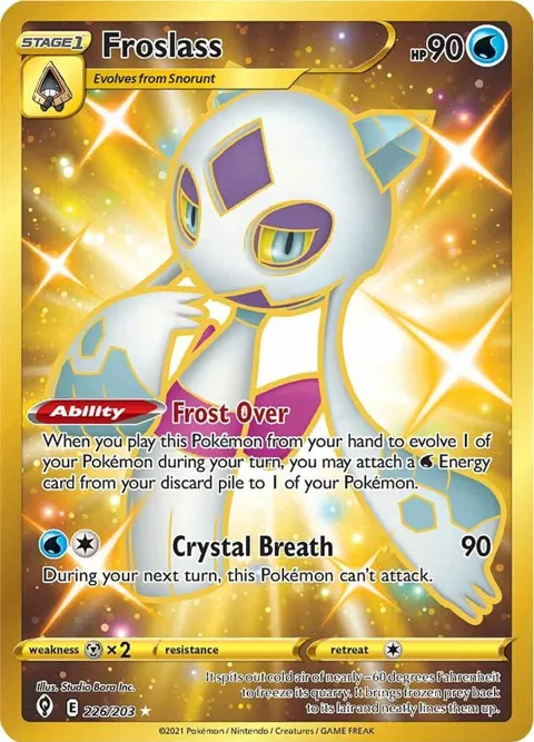 Froslass Secret Rare #226/203 Holofoil Pokémon card from Evolving Skies