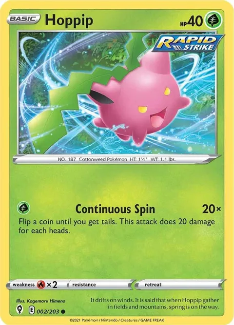 Hoppip #002/203 Pokémon card from Evolving Skies