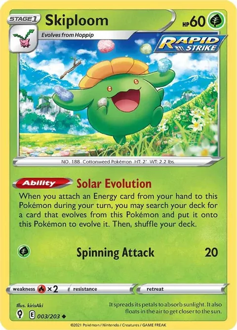 Skiploom #003/203 Reverse Holofoil Pokémon card from Evolving Skies
