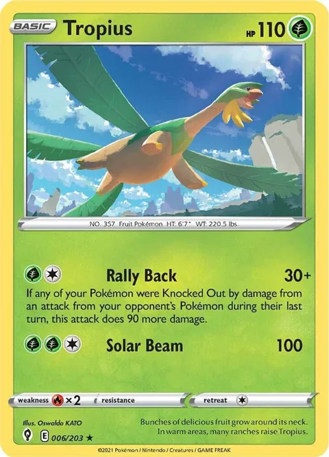 Tropius #006/203 Pokémon card from Evolving Skies
