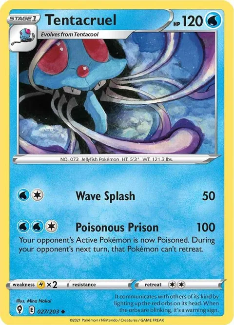 Tentacruel #027/203 Pokémon card from Evolving Skies