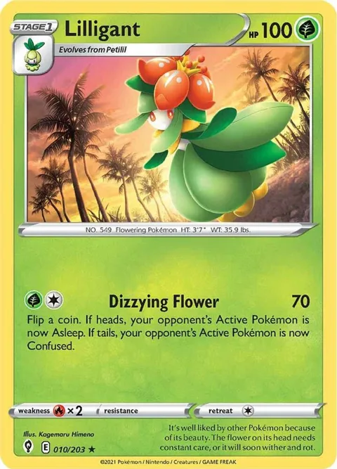 Lilligant #010/203 Reverse Holofoil Pokémon card from Evolving Skies