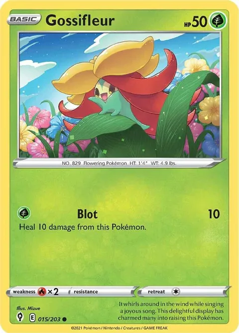 Gossifleur #015/203 Reverse Holofoil Pokémon card from Evolving Skies