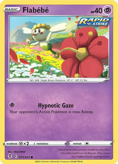 Flabebe #071/203 Reverse Holofoil Pokémon card from Evolving Skies