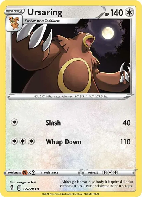 Ursaring #127/203 Pokémon card from Evolving Skies