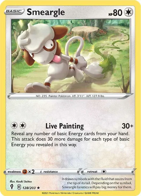 Smeargle #128/203 Pokémon card from Evolving Skies
