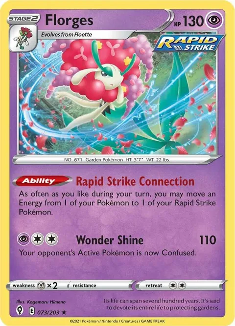 Florges #073/203 Holofoil Pokémon card from Evolving Skies