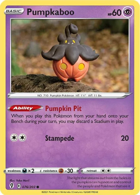 Pumpkaboo #076/203 Pokémon card from Evolving Skies