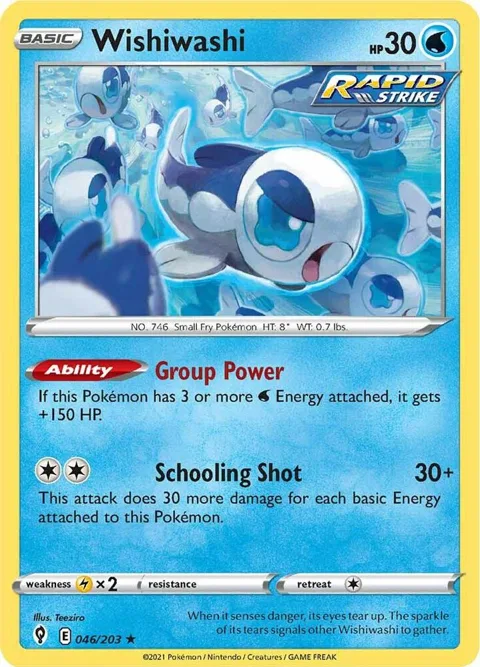 Wishiwashi #046/203 Pokémon card from Evolving Skies